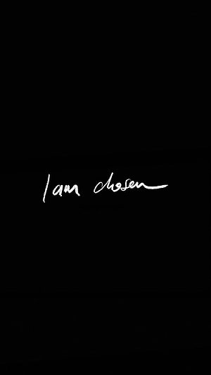 Minimalist Black Background with White Handwritten I Am Chosen Script HD phone wallpaper