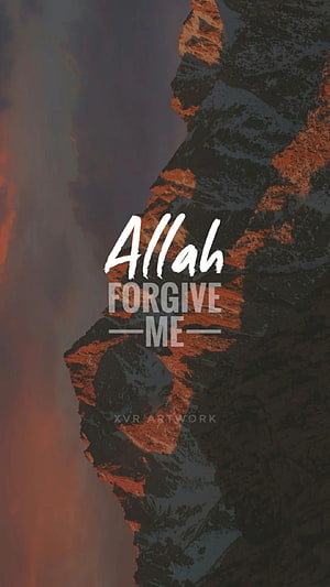 Dramatic Mountain Peak at Sunset with Islamic Prayer Text Overlay HD phone wallpaper