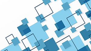 Abstract Blue Geometric Pattern with Overlapping Squares and Outlines on White Background HD wallpaper