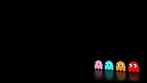 Pac-Man Ghosts Pixel Art Wallpaper, Gaming, Black Gaming HD wallpaper