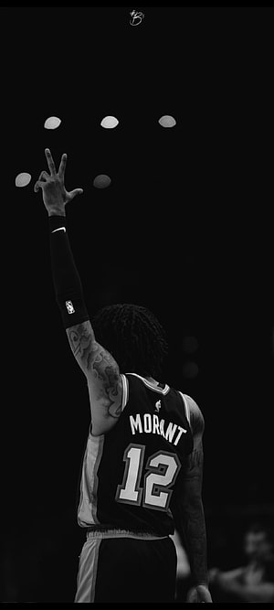 Ja Morant Memphis Grizzlies Jersey 12 Black and White Basketball Action HD phone wallpaper