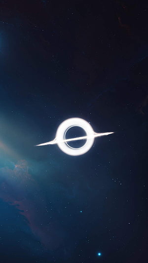 Gargantua Black Hole with Accretion Disk in Deep Space HD phone wallpaper