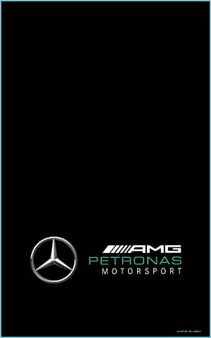 Mercedes-Benz AMG Petronas Motorsport Logo on Black Background HD phone wallpaper