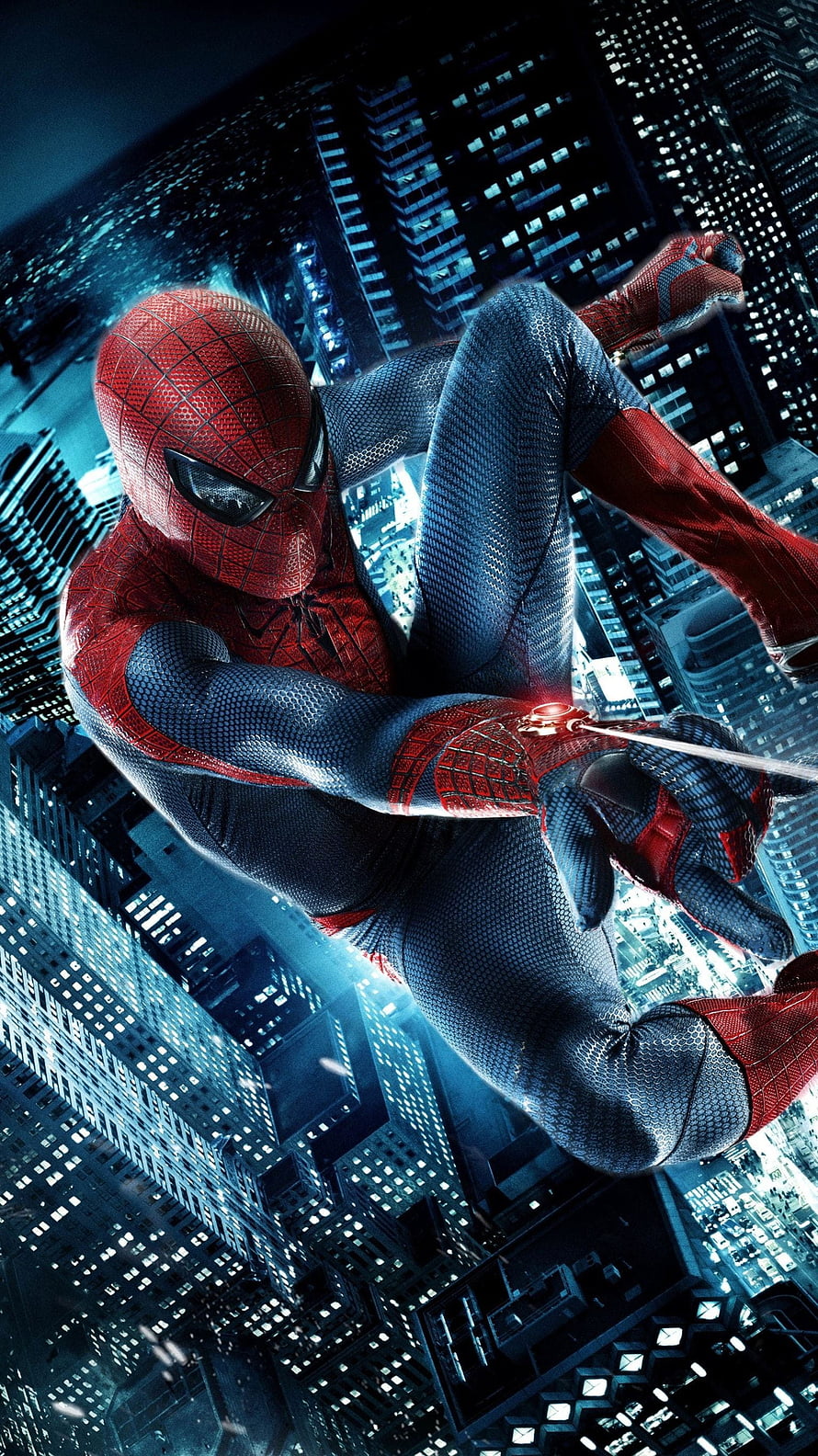 The Amazing Spider-Man Swinging Through a Neon-Lit Cityscape at Night, The Amazing Spider Man (2012) . Action. Spiderman, Amazing Spider-Man HD phone wallpaper