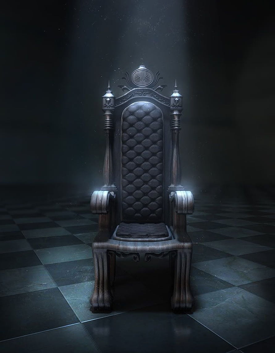 Noctis Throne: Dark Fantasy King Chair in Victorian Style HD phone wallpaper