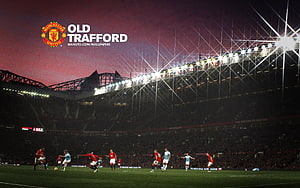 Manchester United Old Trafford Stadium Night Match Action, Manchester United iPad HD wallpaper