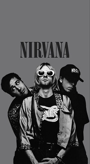 Nirvana Band Members Portrait With Kurt Cobain Wearing Sunglasses HD phone wallpaper