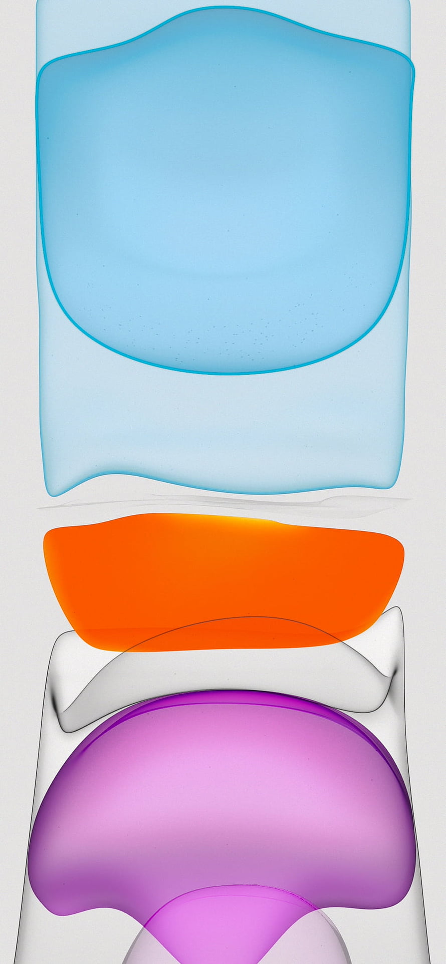 iPhone 11 Abstract Liquid Glass Shapes in Blue Orange and Purple HD phone wallpaper