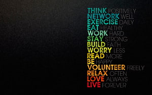 Motivational Typography Quote Wall Art with Positive Life Advice on Dark Background HD wallpaper