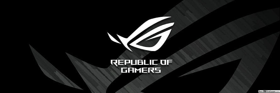 Asus Republic of Gamers Classic Dark Logo on Black Background HD wallpaper