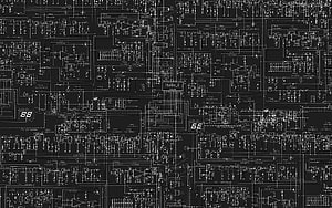 Intricate Electronic Circuit Board Schematic Pattern with Technical Diagrams and Component Layouts HD wallpaper