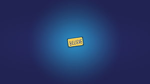 Ted Lasso Believe Motivational Quote on Blue Gradient Background HD wallpaper