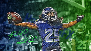 Russell Wilson Seattle Seahawks Number 25 Football Player Digital Art HD wallpaper