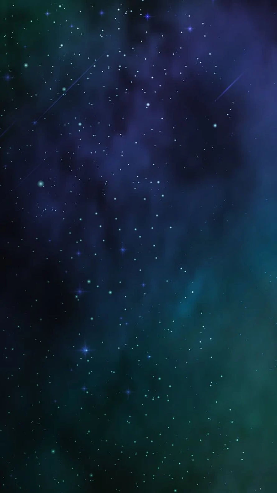 Deep Space Nebula with Scattered Stars and Shooting Meteors in Blue and Teal Tones HD phone wallpaper
