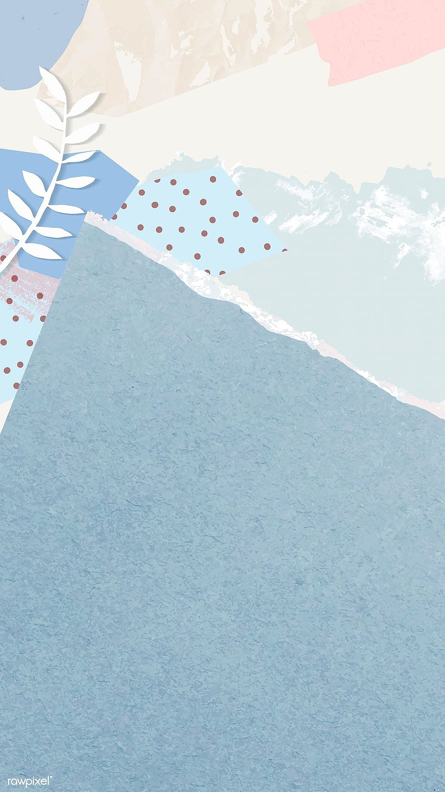 Pastel Abstract Collage with Vintage Leaf Motif and Textured Paper Layers HD phone wallpaper