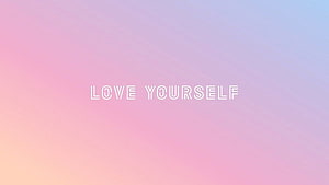 Pastel Gradient Self-Love Quote Wallpaper with Soft Pink and Blue Tones HD wallpaper