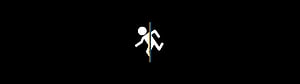 Minimalist White Running Man Icon Split by Vertical Color Line on Black Background, Dual monitor portal []. , Dual monitor , 5120X1440 Dual Screen HD wallpaper