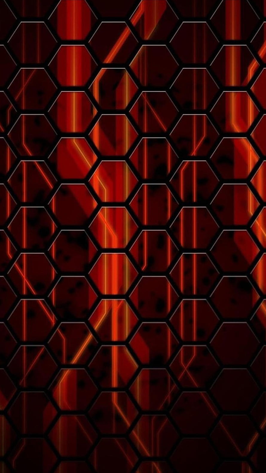 Dark Red Hexagonal Grid Pattern with Glowing Neon Lines and Abstract Geometric Texture HD phone wallpaper