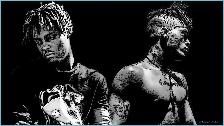 XXXTentacion and Juice WRLD Black and White Portrait Wallpaper HD wallpaper