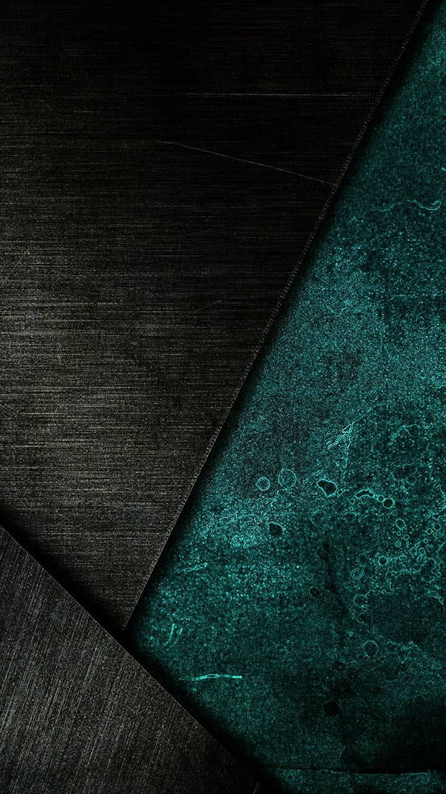 Dark Geometric Abstract Texture with Teal and Charcoal Diagonal Panels HD phone wallpaper