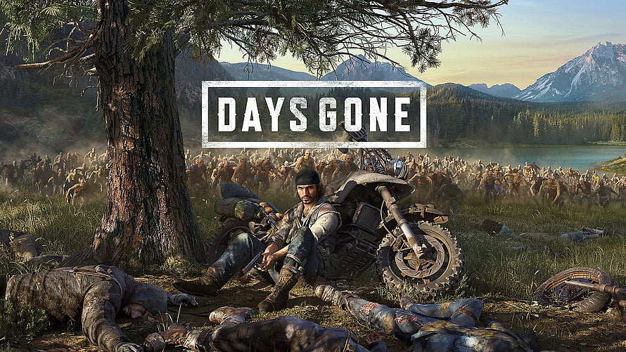 Days Gone video game key art featuring protagonist and motorcycle in a post-apocalyptic landscape HD wallpaper