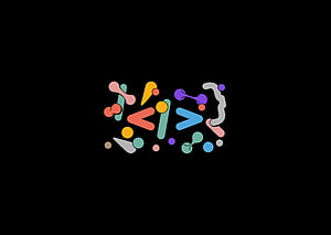 Apple Developer Conference Logo with Colorful Abstract Shapes on Black Background HD wallpaper