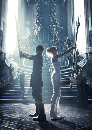 Cloud and Lunafreya Face Off in Final Fantasy XV Cinematic Scene HD phone wallpaper
