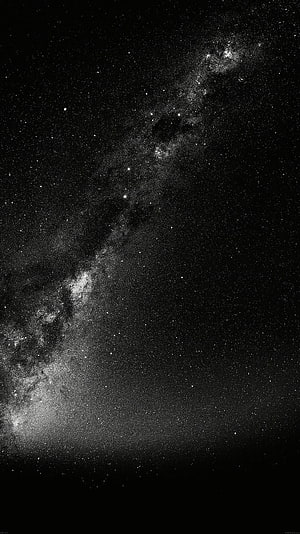 Monochrome Milky Way Galaxy with Dense Star Fields and Nebula Dust HD phone wallpaper