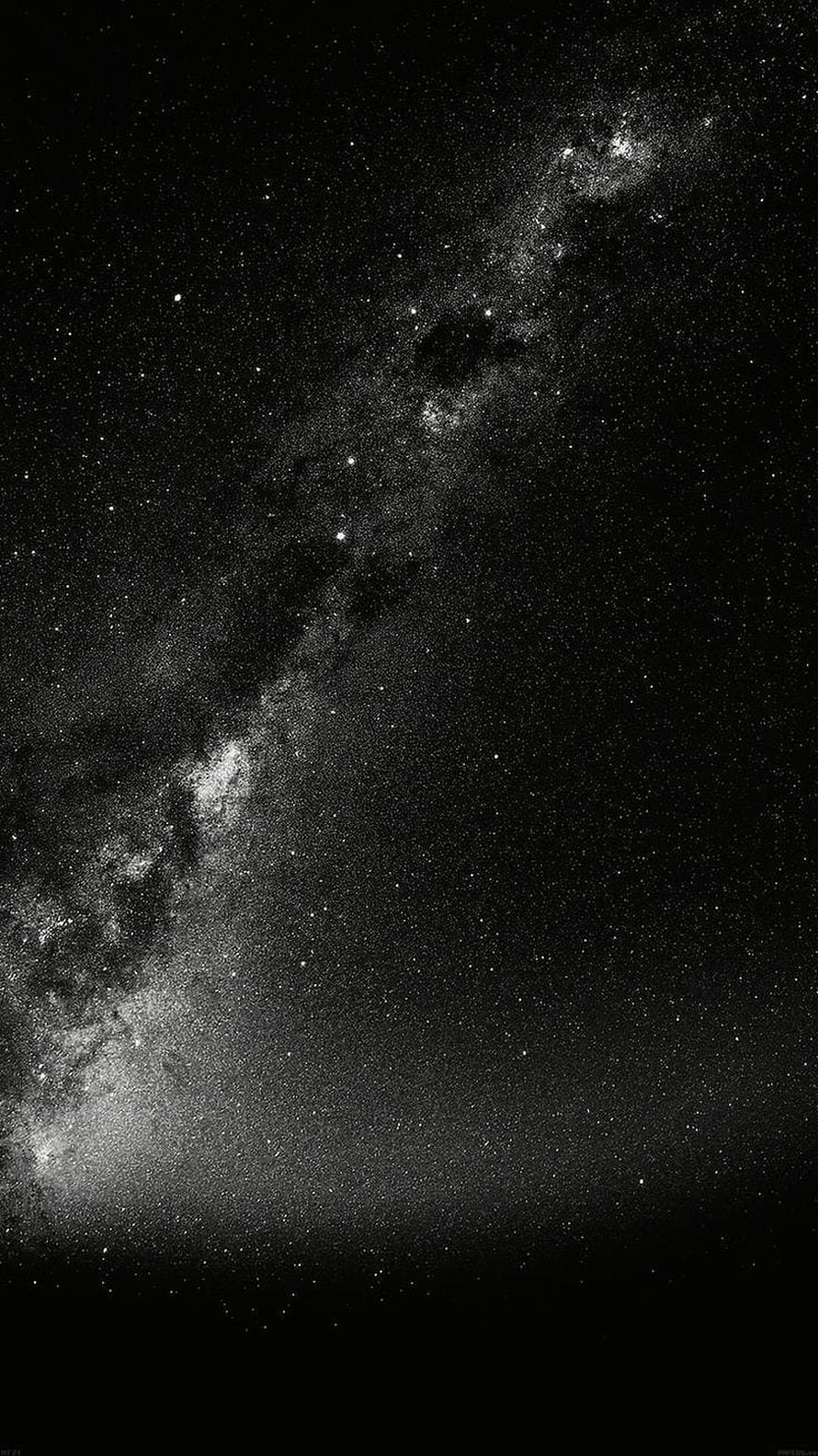 Monochrome Milky Way Galaxy with Dense Star Fields and Nebula Dust HD phone wallpaper