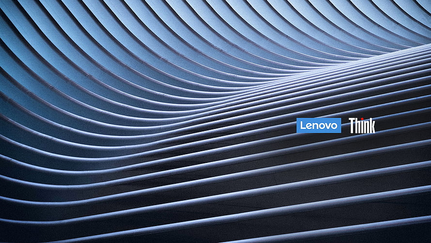 Lenovo Think Abstract Wavy Architectural Lines in Cool Blue Tones HD wallpaper