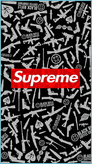 Supreme x Black Rifle Coffee Company Firearms Pattern Graphic Design HD phone wallpaper