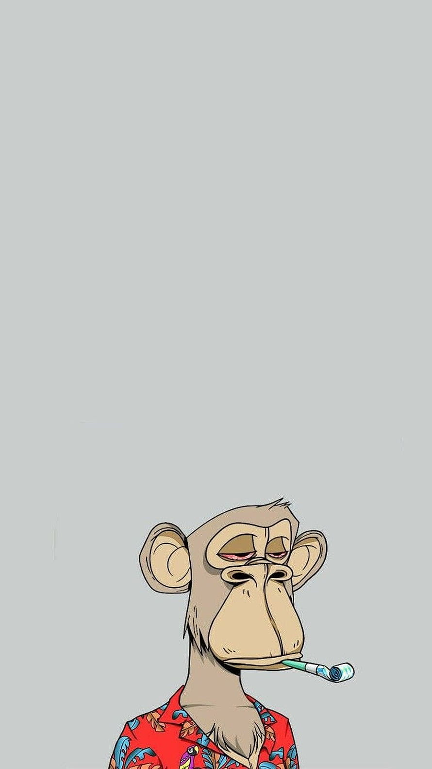 Bored Ape Yacht Club NFT Monkey in Red Hawaiian Shirt Smoking Cigarette HD phone wallpaper