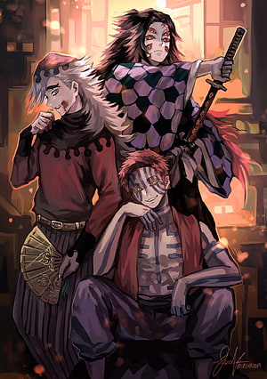 Demon Slayer Upper Rank Demons Akaza Hantengu Kokushibo Anime Art HD phone wallpaper