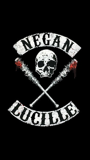Negan and Lucille Walking Dead Skull and Bat Emblem HD phone wallpaper