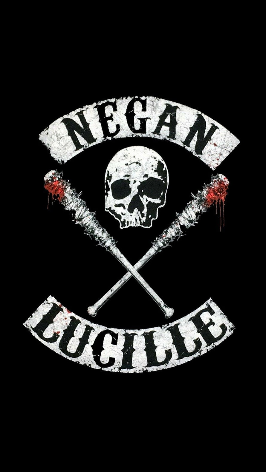 Negan and Lucille Walking Dead Skull and Bat Emblem HD phone wallpaper