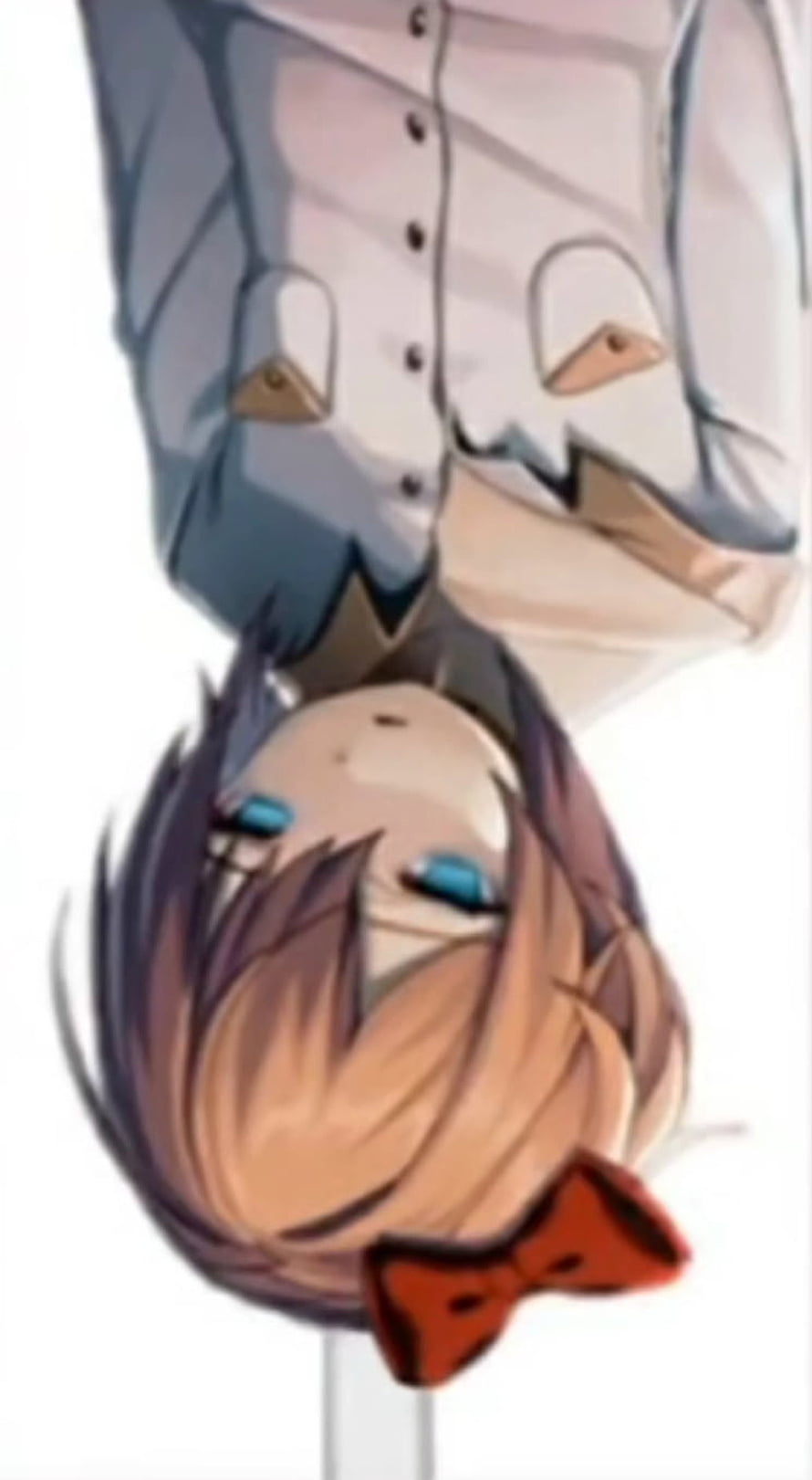 Sayori Anime Character Portrait With Red Bow Tie And Blue Eyes HD phone wallpaper