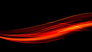 Dynamic Red Light Trails Abstract Background with Glowing Curves on Black HD wallpaper