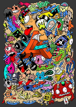 TungTungSahur 4K Wallpaper - Colorful Cartoon Monster Mashup Art HD phone wallpaper