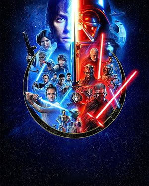 Star Wars The Skywalker Saga Poster Featuring Light and Dark Side Characters HD phone wallpaper