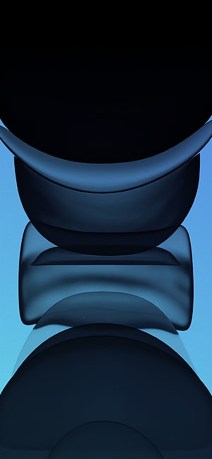 Abstract Blue 3D Geometric Shapes With Smooth Curves And Minimalist Design HD phone wallpaper