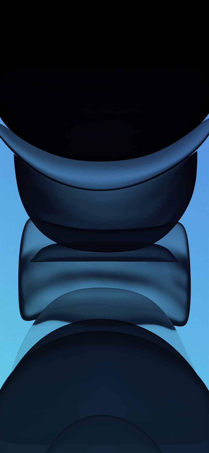 Abstract Blue 3D Geometric Shapes With Smooth Curves And Minimalist Design HD phone wallpaper