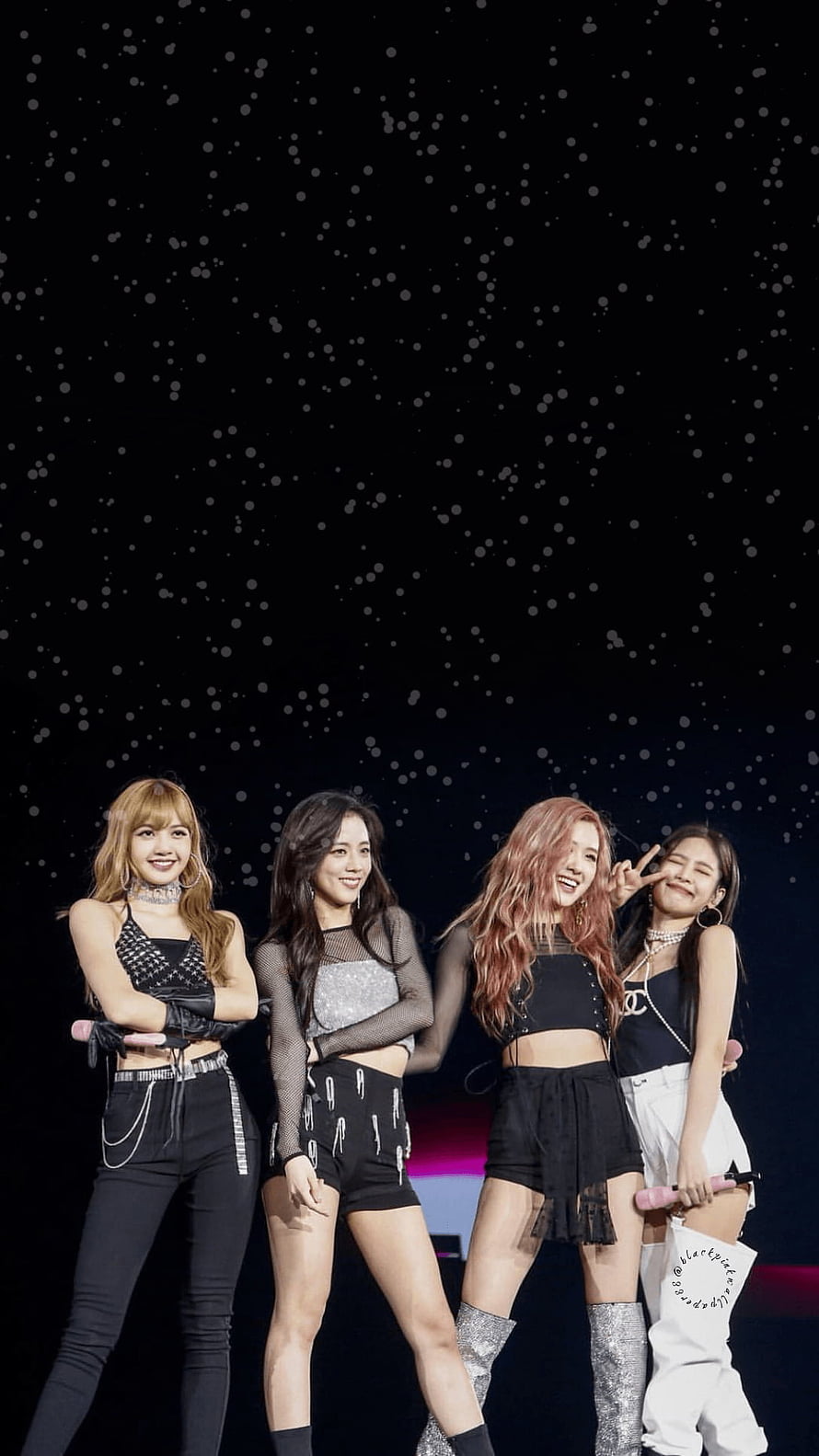 Blackpink Reborn World Tour Stage Performance with Starry Backdrop HD phone wallpaper