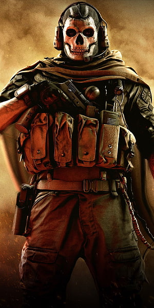 Ghost from Call of Duty Modern Warfare wearing skull mask and tactical gear HD phone wallpaper