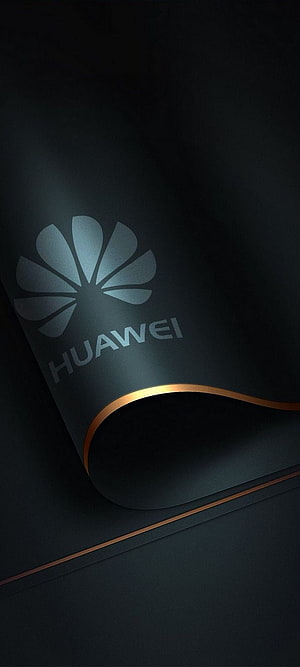Sleek Huawei Logo on Dark Matte Surface with Gold Accent HD phone wallpaper