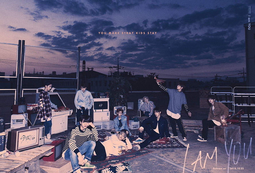 Stray Kids I Am You Concept Photo on Rooftop at Dusk HD wallpaper