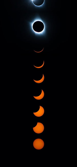 Vertical Sequence of Solar Eclipse Phases from Partial to Totality with Corona HD phone wallpaper