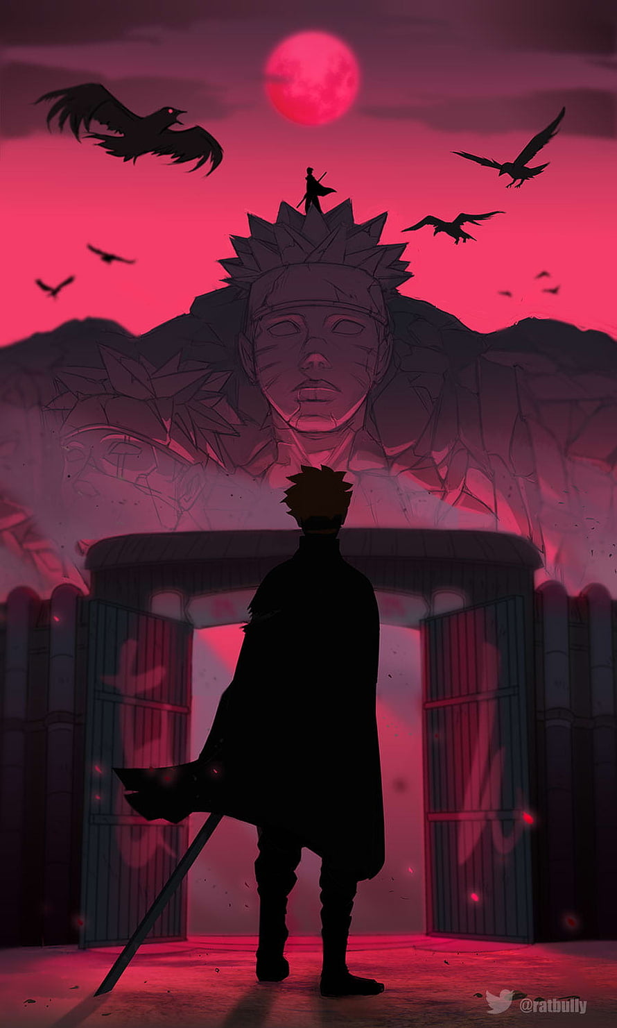 Naruto Uchiha Clan Ruins Anime Wallpaper HD phone wallpaper