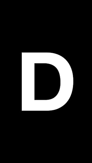 Minimalist Letter D on Black Background, Bold White Typography Design HD phone wallpaper