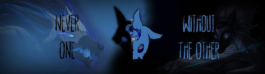 Kindred Dual Wolf Artwork with Never One Without The Other Text HD wallpaper