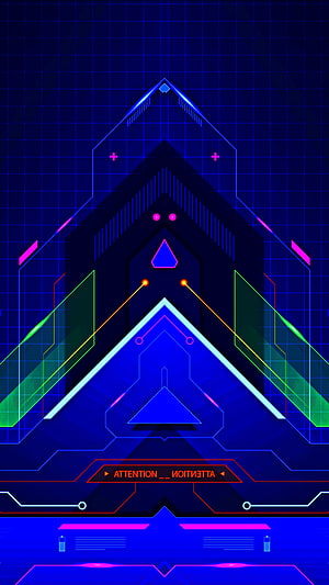 Futuristic Neon Cyberpunk Interface with Geometric Grid and Glowing Blue Accents HD phone wallpaper